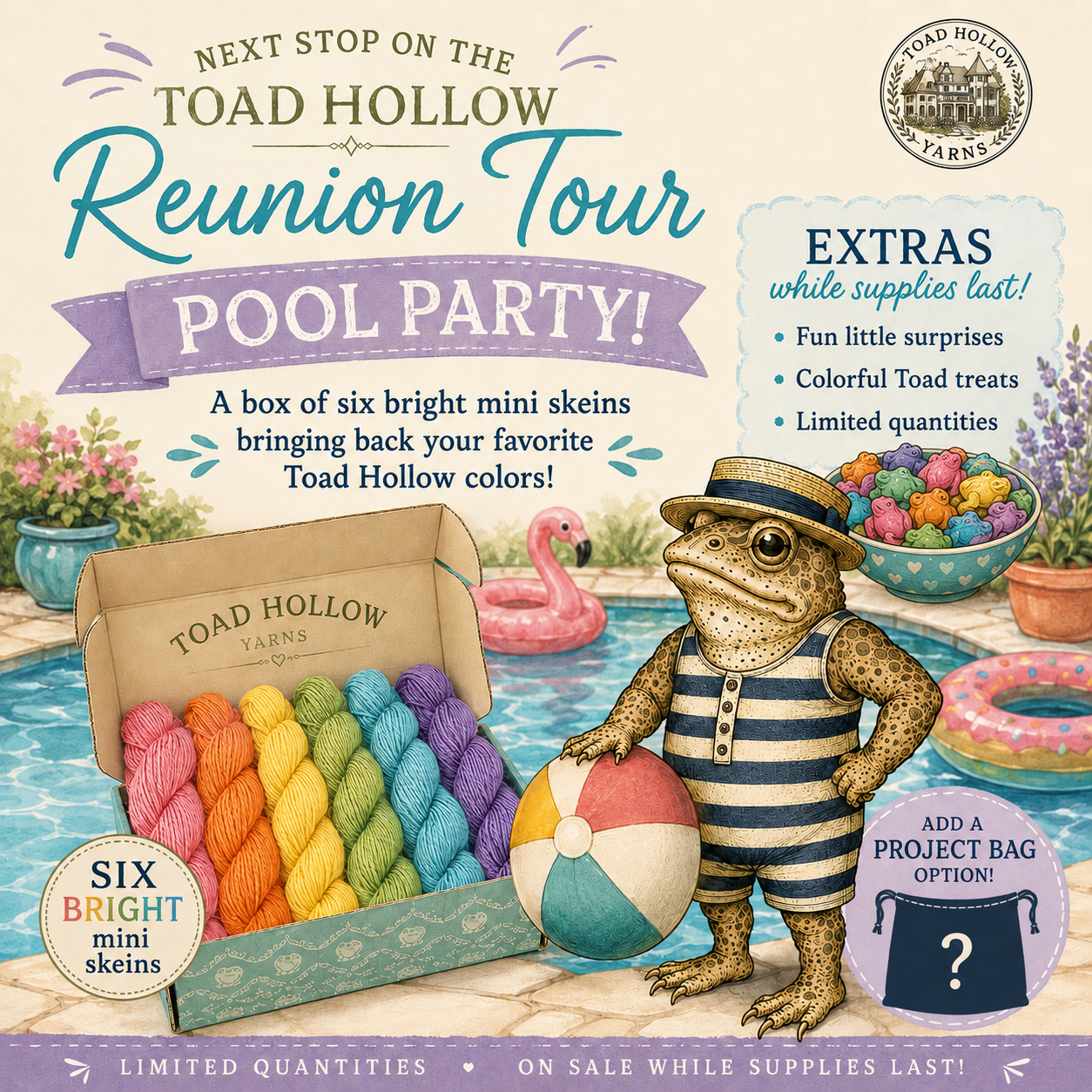 POOL PARTY - August Toad Hollow Reunion Tour Yarn Club