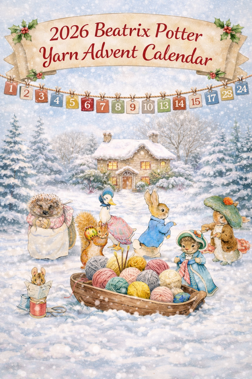 Toad Hollow 2026 Advent Calendar of Yarn Bags