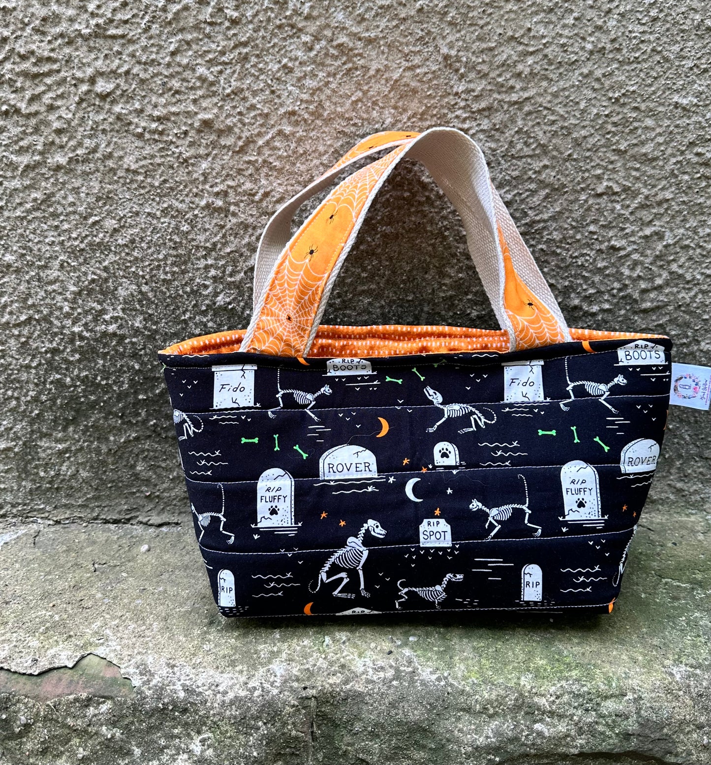 HALLOWEEN CANDY BUCKET BAGS, Toad Hollow Bags, Knitting Project Bag