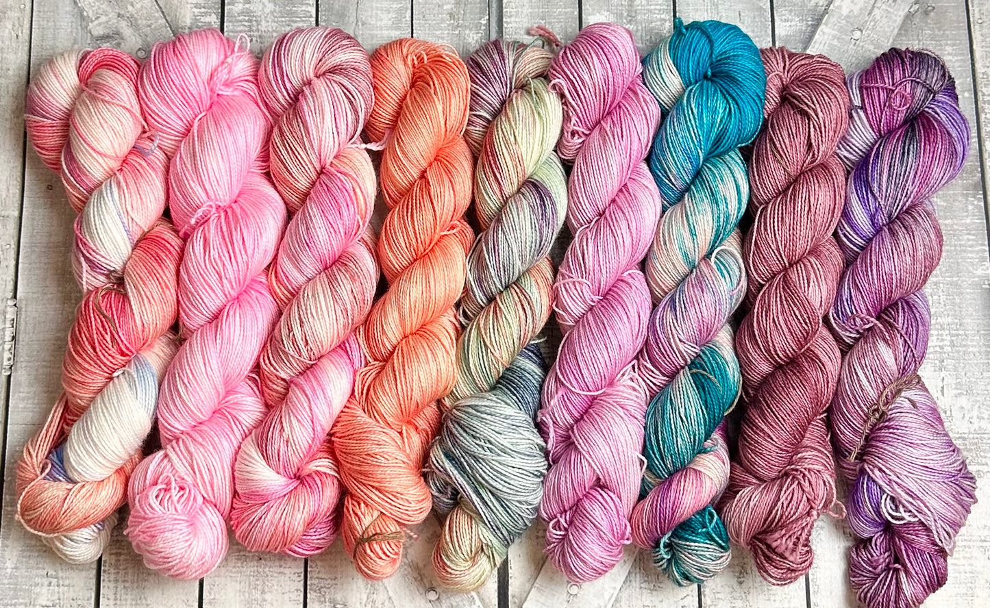 THE PINK COLLECTION Mini Skein collection, Toad Hollow Yarns