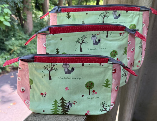 GREEN RED RIDING HOOD Project Bags - Main Print - Toad Hollow Bags