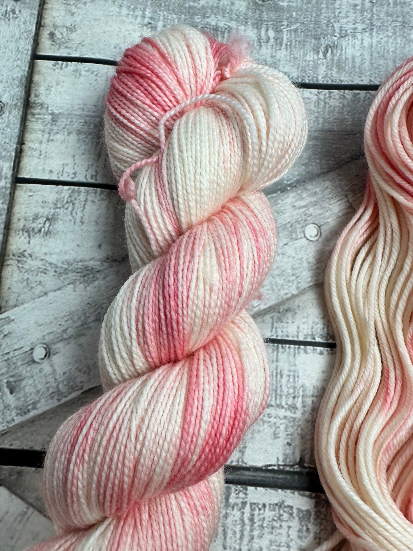 PINK CANDY CANES from the 2023 Christmas Collection, Hand Dyed Superwash Merino Yarn,Toad Hollow Yarns