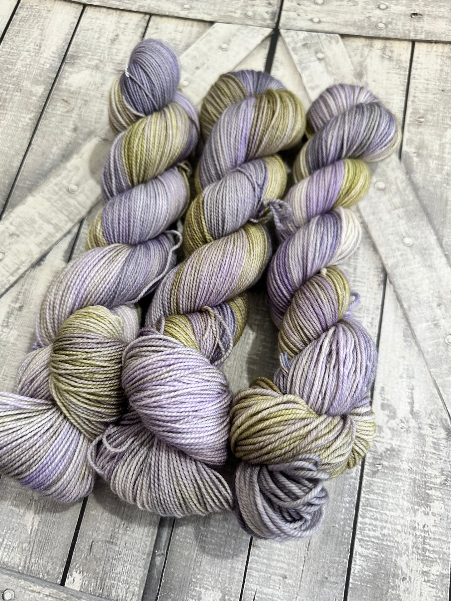 MARSH VIOLETS from our Ostara Collection, Hand Dyed Superwash Merino Yarn,Toad Hollow Yarns