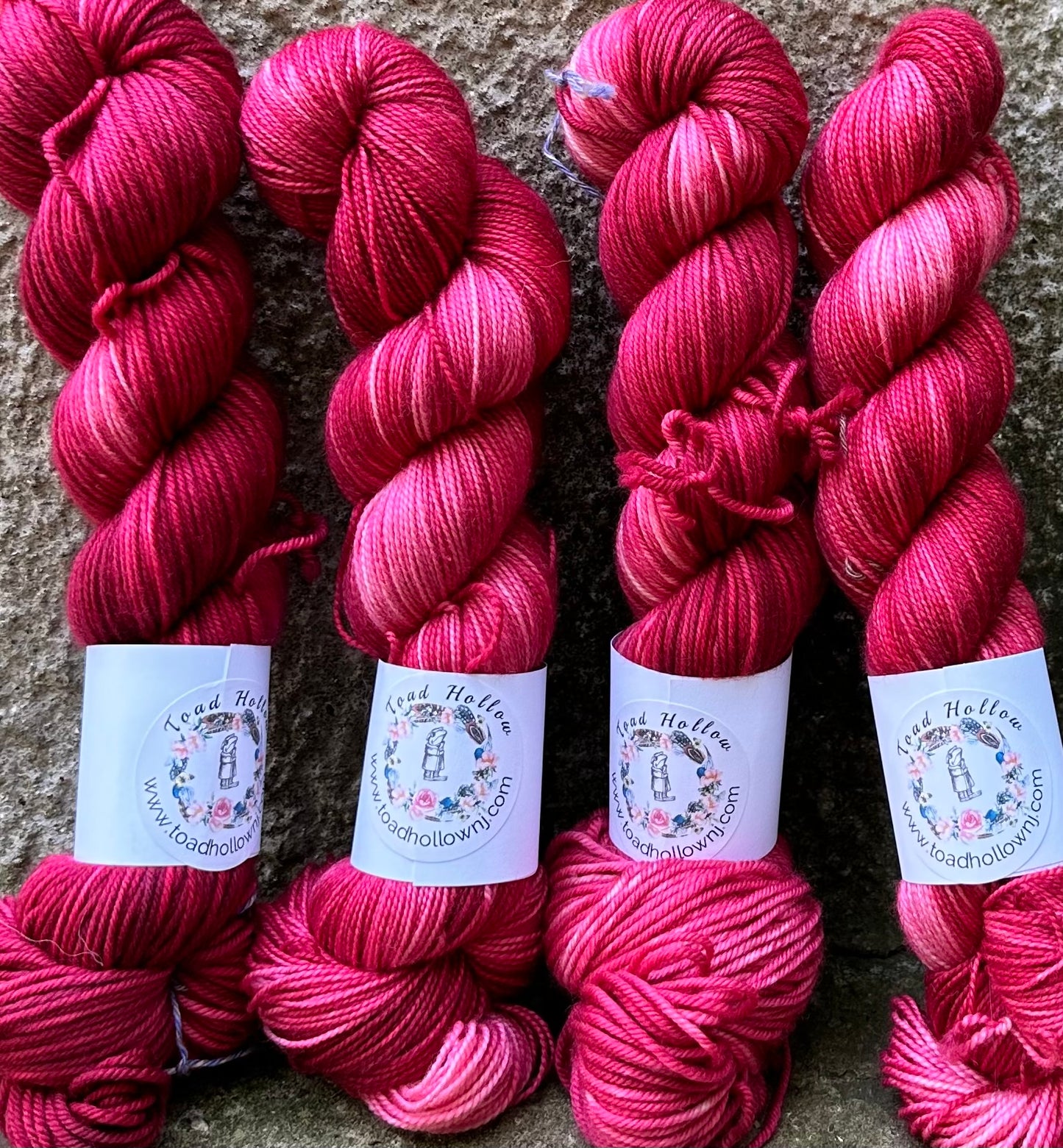 POISON APPLES Hand Dyed Superwash Merino Yarn, Toad Hollow Yarns