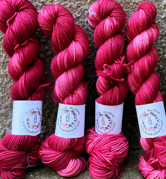 POISON APPLES Hand Dyed Superwash Merino Yarn, Toad Hollow Yarns