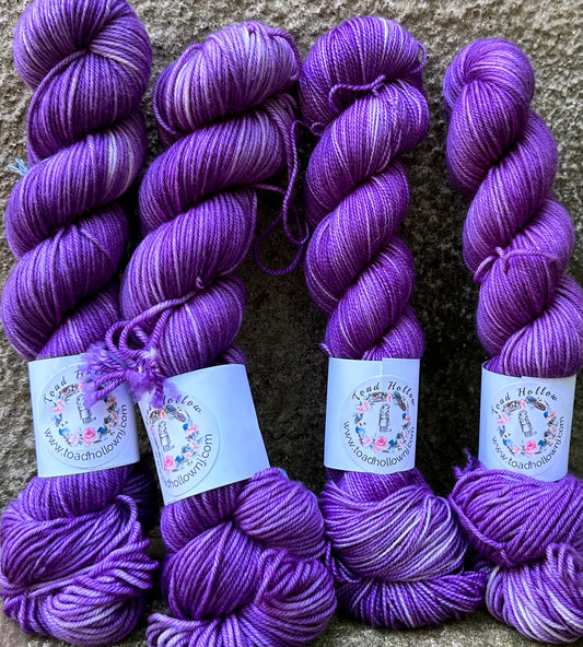 PURPLE VELVET UPHOLSTERY Hand Dyed Superwash Merino Yarn, Toad Hollow Yarns