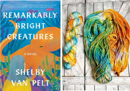 REMARKABLY BRIGHT CREATURES - A sample of our Favorite Books Monthly Yarn Club, Hand Dyed Superwash Merino Yarn,Toad Hollow Yarns