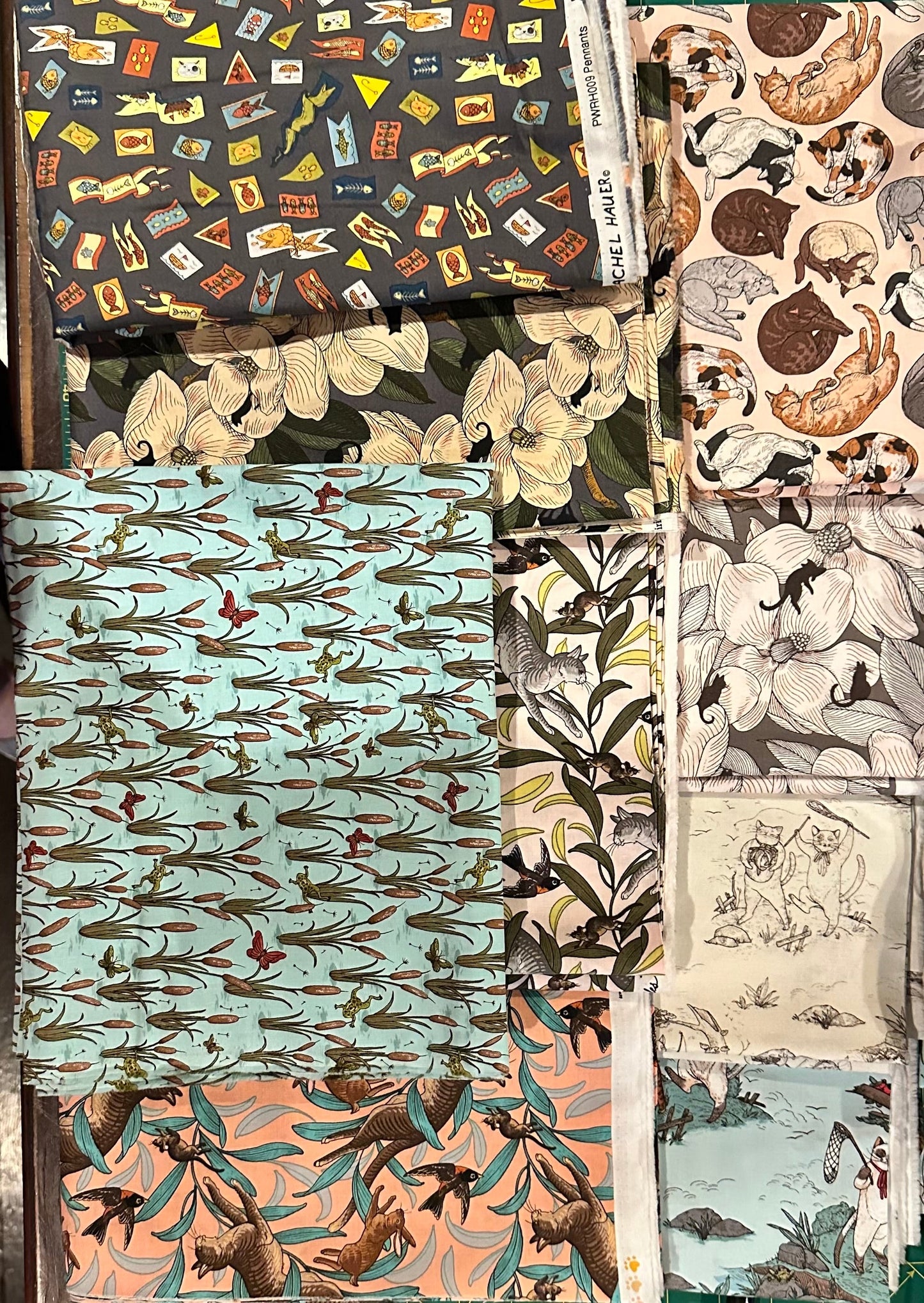 CAT TALES STRIP BUNDLE by Rachel Hauer 100% Cotton, Toad Hollow Fabrics