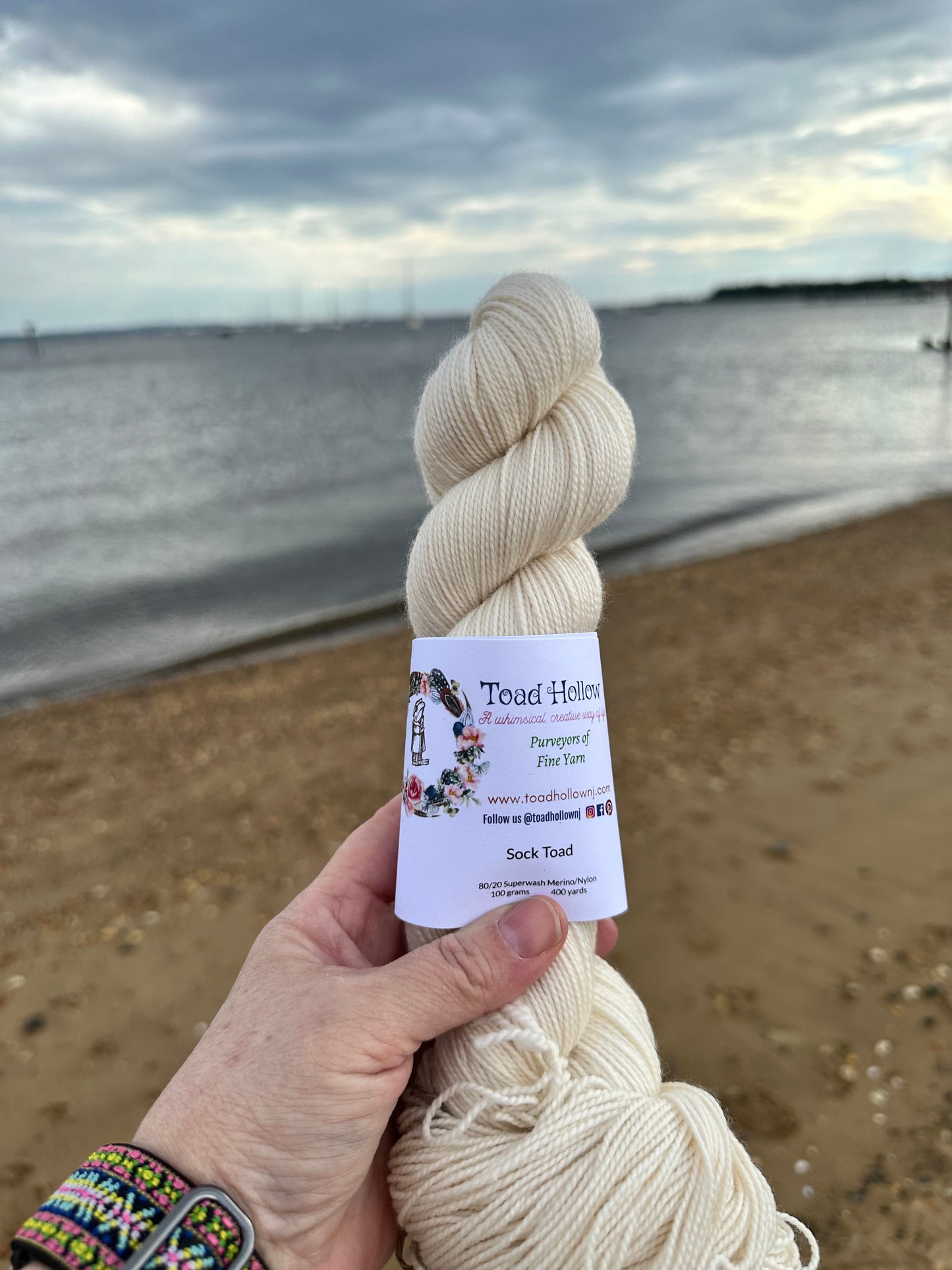 SAND from our Beachcomber Collection, Hand Dyed Superwash Merino Yarn,Toad Hollow Yarns
