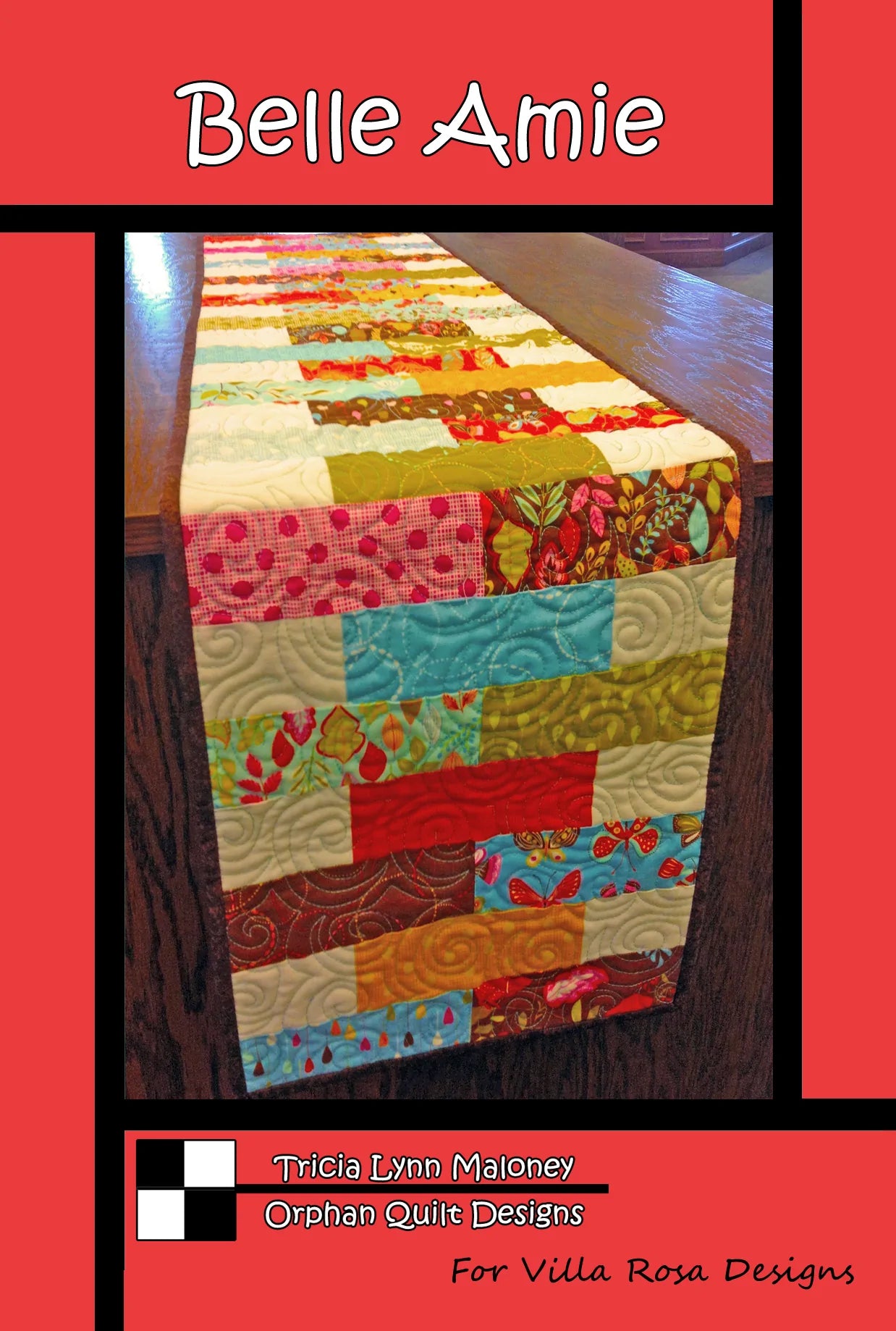 BELLE AMIE TABLE RUNNER PATTERN from Villa Rosa Designs, Toad Hollow Fabrics