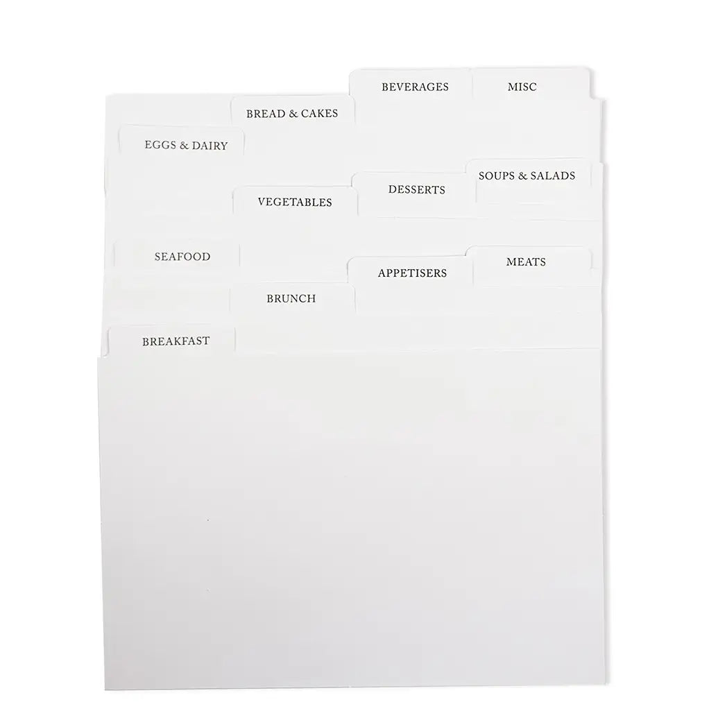 BEE Recipe Tin with 50 Recipe Cards & 12 Dividers