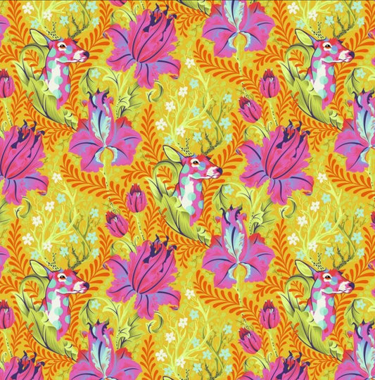 DEAR JOHN -Glow from TINY BEASTS COLLECTION by Tula Pink, 100% Cotton, By The Half Yard, Toad Hollow Fabrics