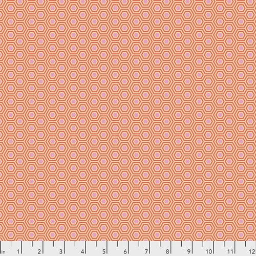 HEXY - PEACH BLOSSOM - True Colors by Tula Pink, 100% Cotton, Toad Hollow Fabrics