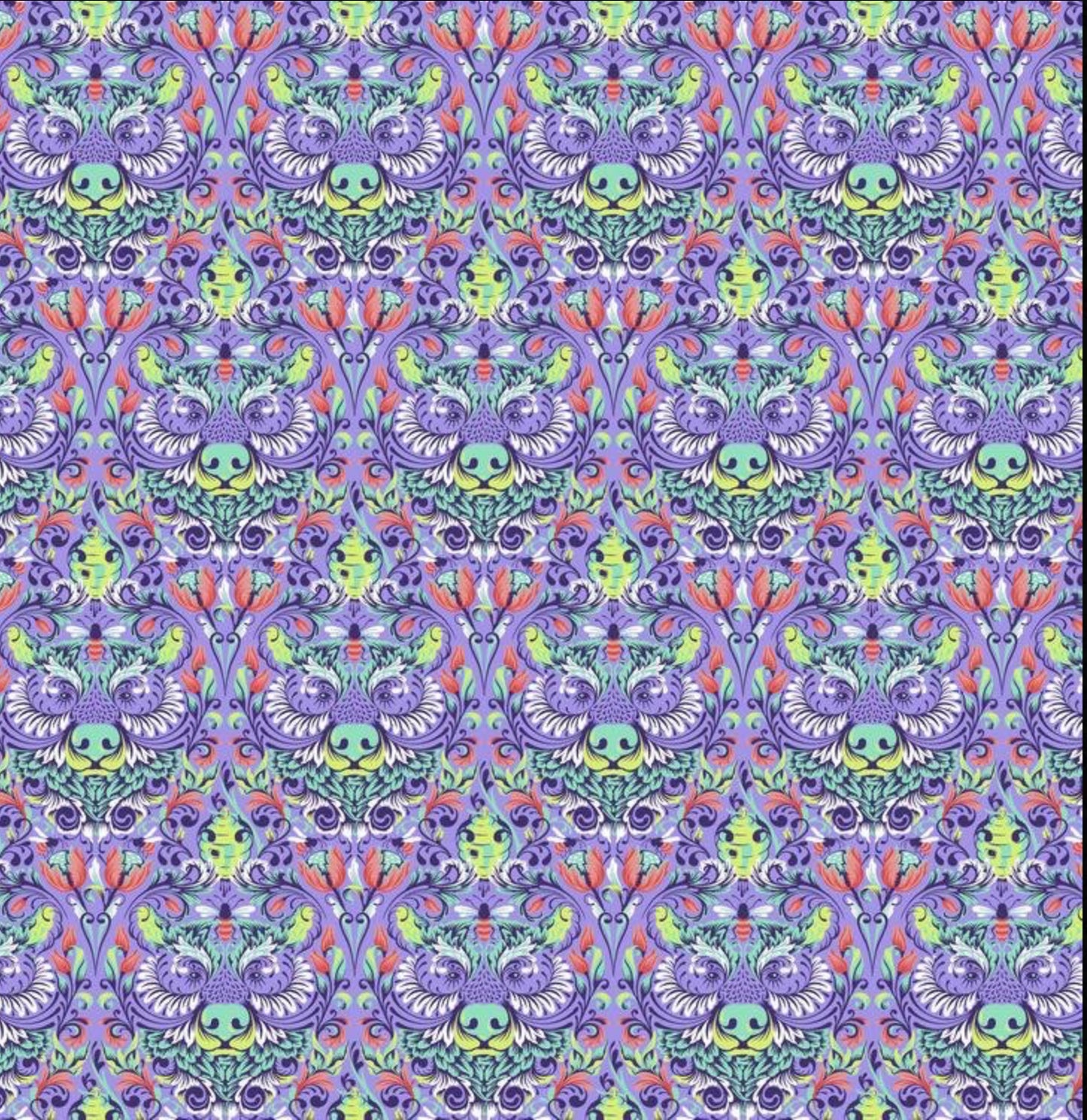 BEAR WITH ME - Glimmer from TINY BEASTS COLLECTION by Tula Pink, 100% Cotton, By The Half Yard, Toad Hollow Fabrics