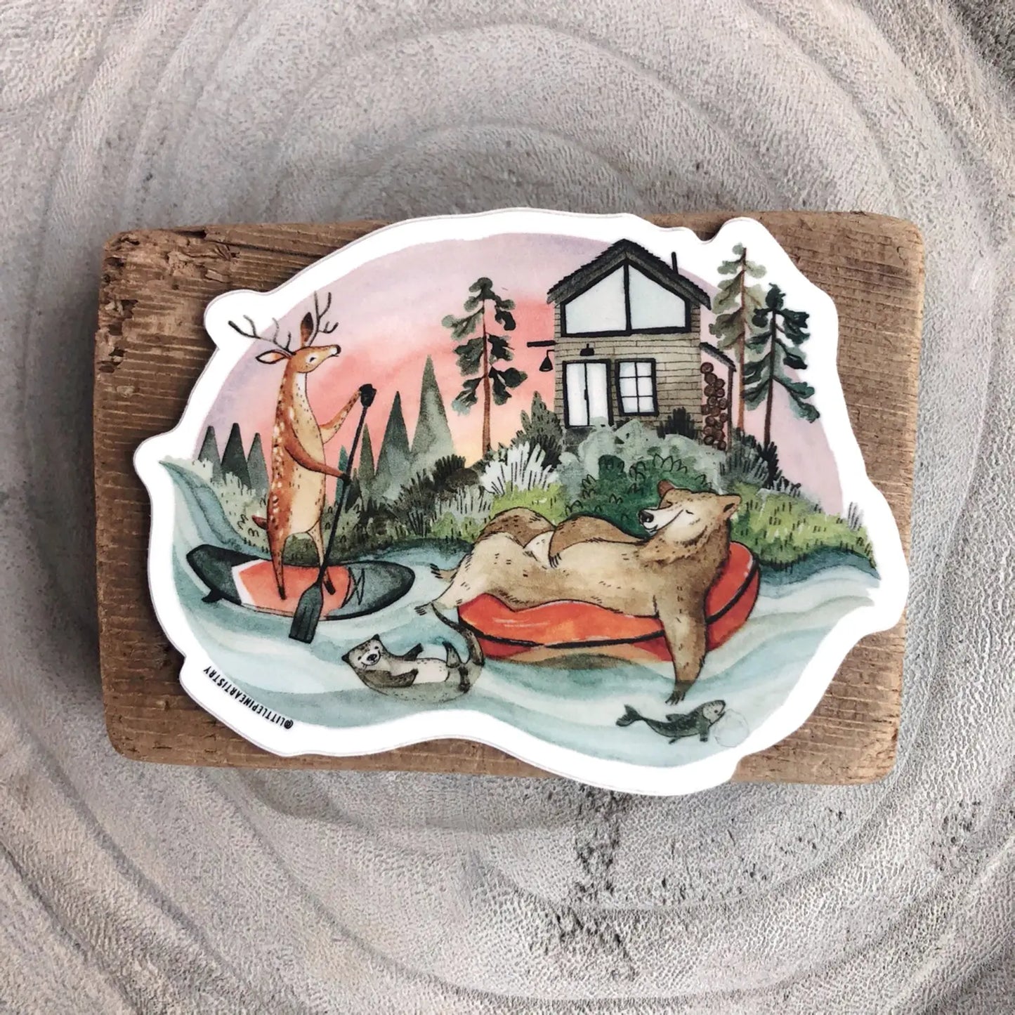RIVER FLOAT vinyl sticker from Little Pine Artistry