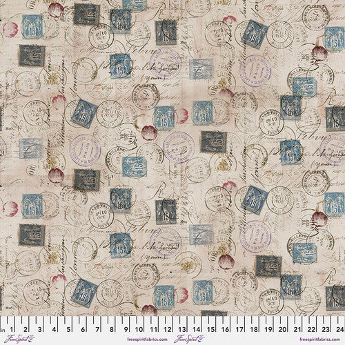 Tim Holtz CANVAS -Correspondence - by Free Spirit Fabrics- 100% Cotton, Toad Hollow Fabrics