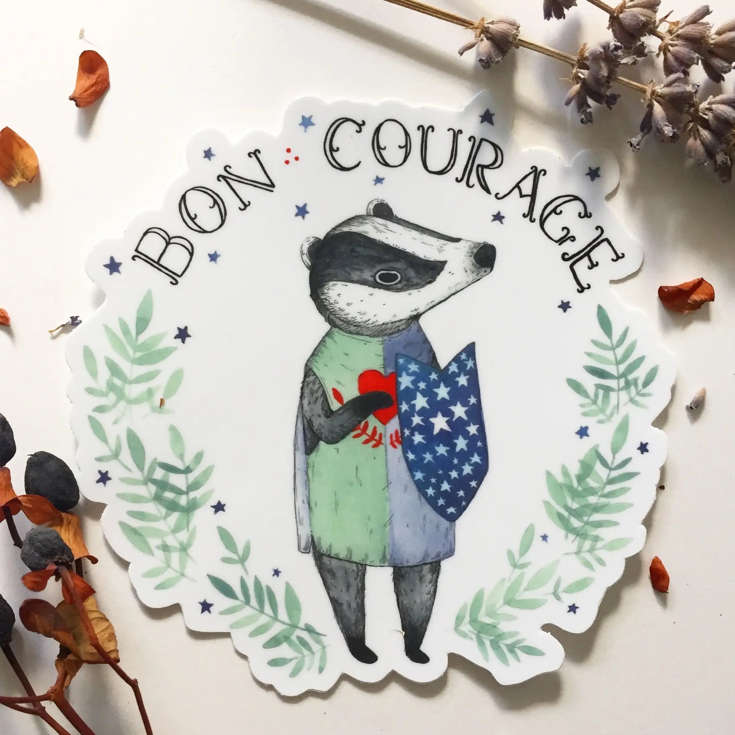 BON COURAGE Badger Vinyl Sticker