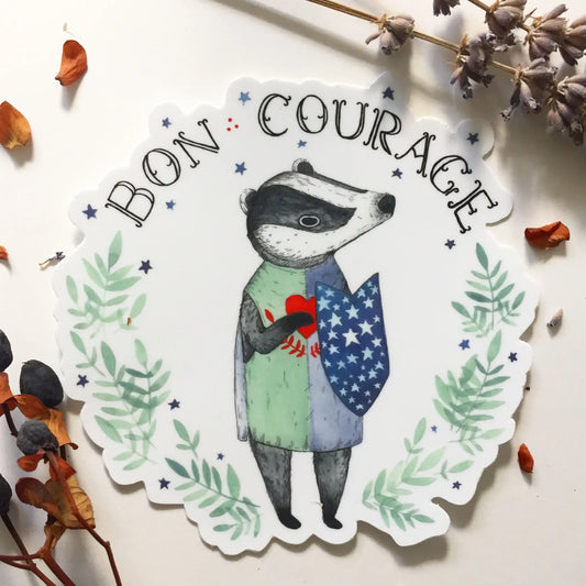 BON COURAGE Badger Vinyl Sticker