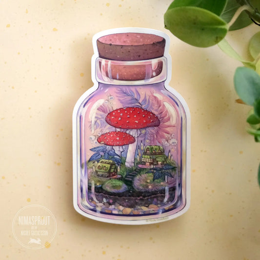 MUSHROOM TERRARIUM vinyl sticker from Nimasprout