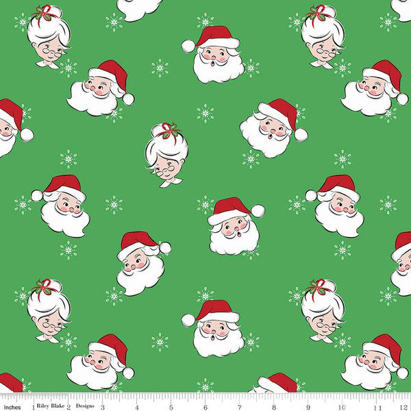 SANTA CLAUS LANE MAIN GREEN - from Riley Blake Designs, Toad Hollow Fabrics