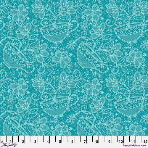 SOCIETY Teal from BELLE EPOQUE by Stacy Peterson, Toad Hollow Fabrics
