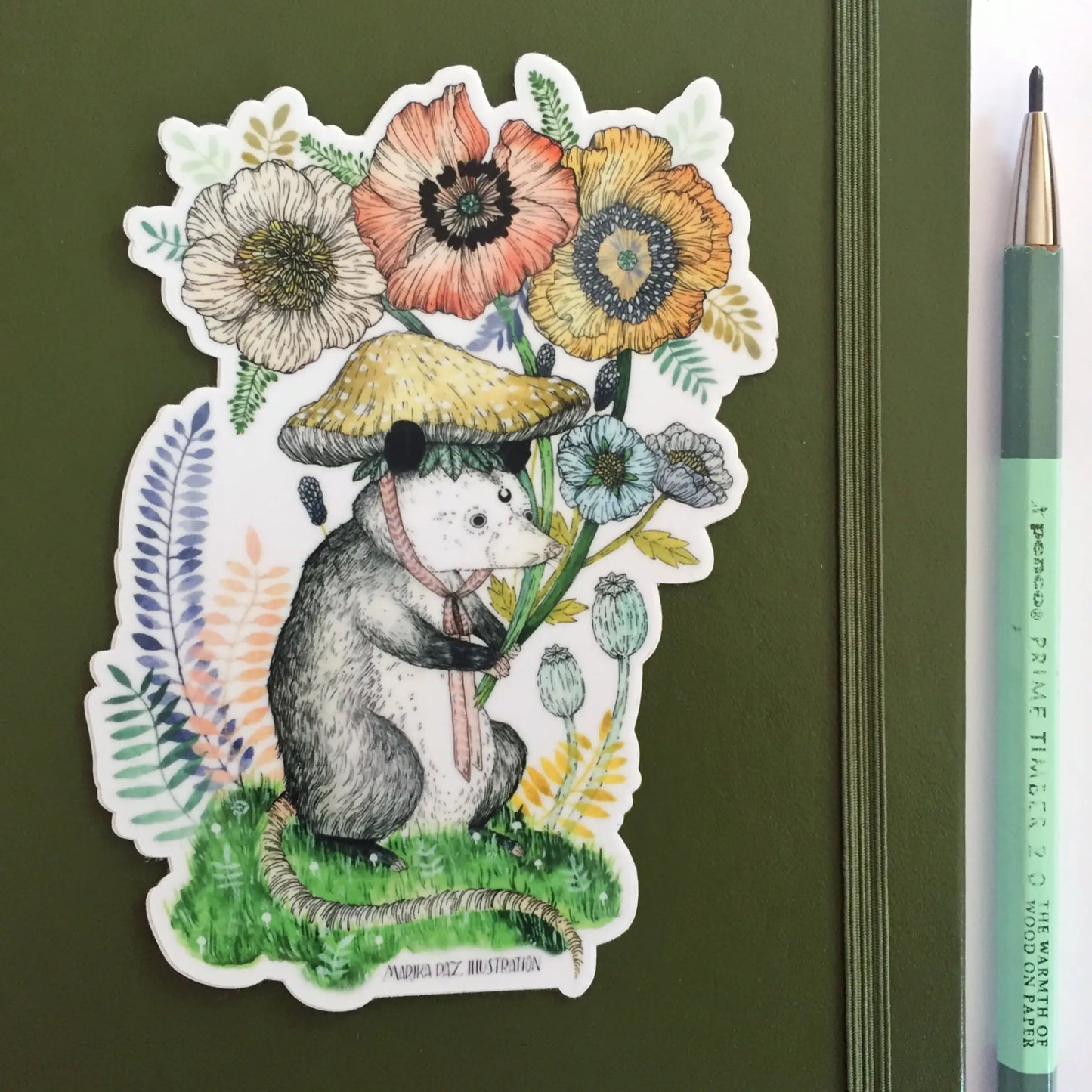 BLOOM LOVER Possum Vinyl Sticker