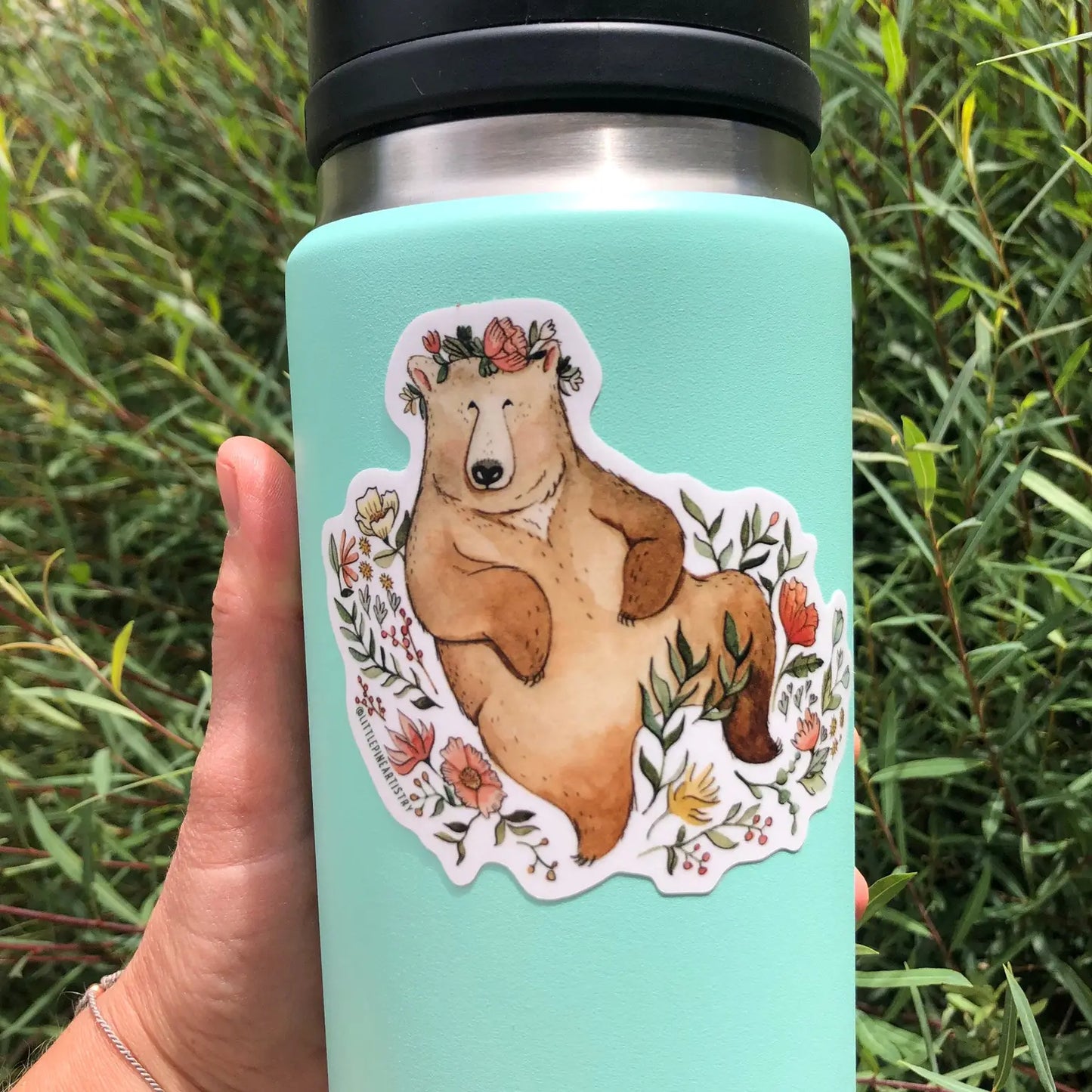BLOSSOM BEAR vinyl sticker from Little Pine Artistry