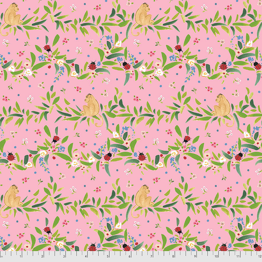 TOILE LANDSCAPE - PINK from the LADYBIRD Collection by Dena Designs, 100%  Cotton, Toad Hollow Fabrics