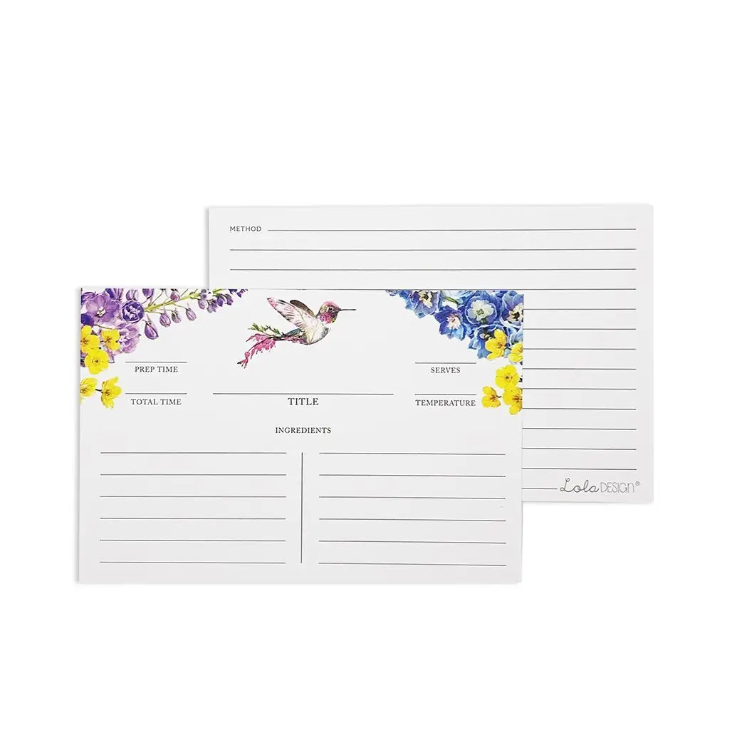 HUMMINGBIRD Recipe Card Refill, 50 Recipe Cards
