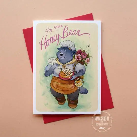 HONEY BEAR Greeting Card from Nimasprout, The Olde Curiosity Shoppe
