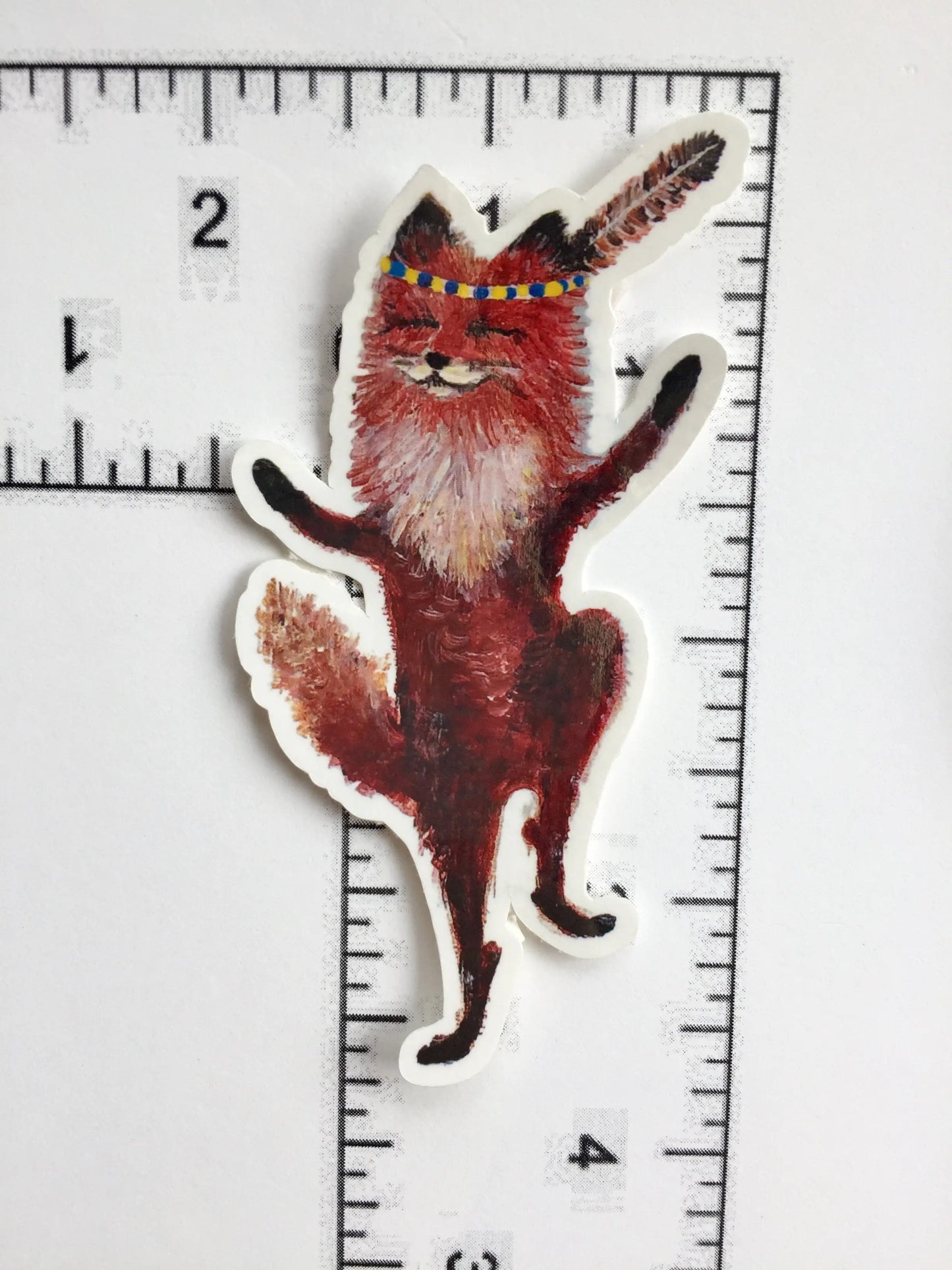 FOX DANCING vinyl sticker, Jahna Vashti artist, The Olde Curiosity Shoppe