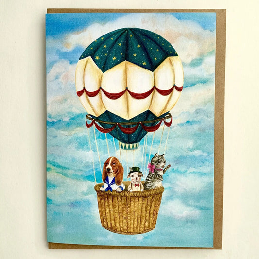 UP, UP & AWAY greeting card, Jahna Vashti artist, The Olde Curiosity Shoppe