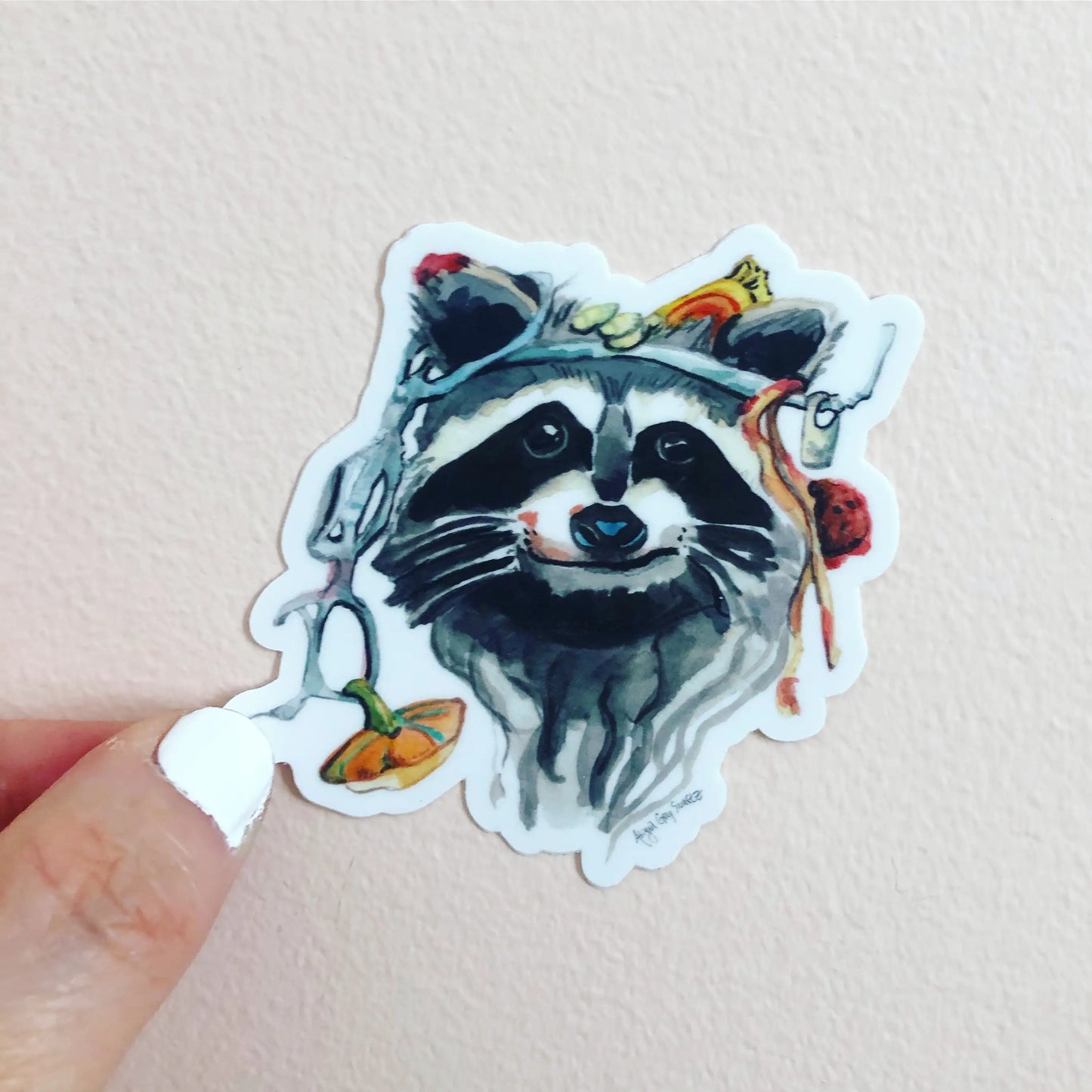 BOHO RACCOON Vinyl Sticker