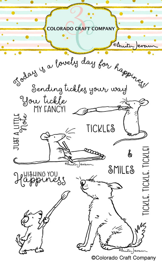 ANITA JERAM WISHING HAPPINESS rubber stamp set, Colorado Craft Company, The Olde Curiosity Shoppe