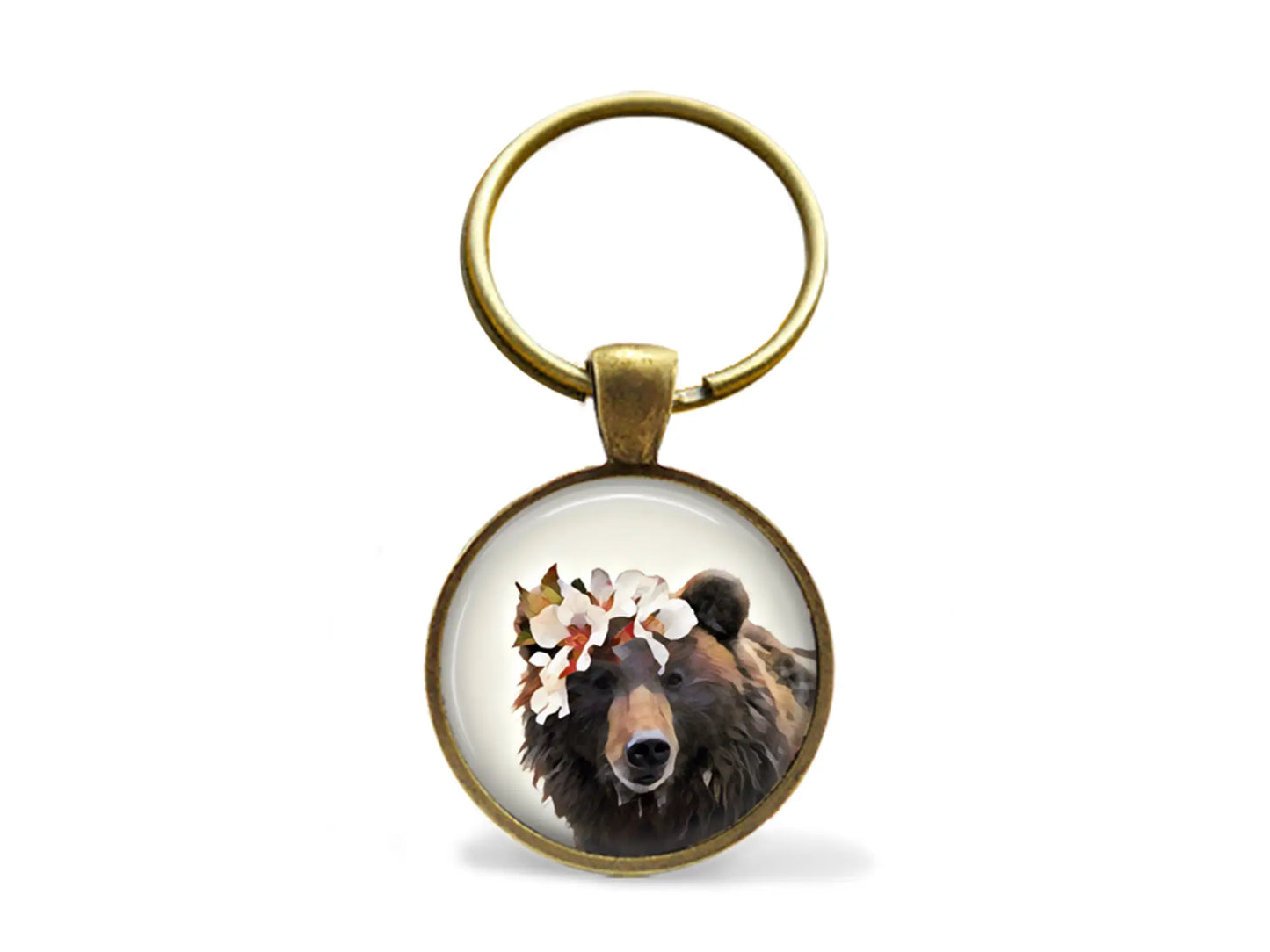 Bronze Plated BEAR KEYCHAIN