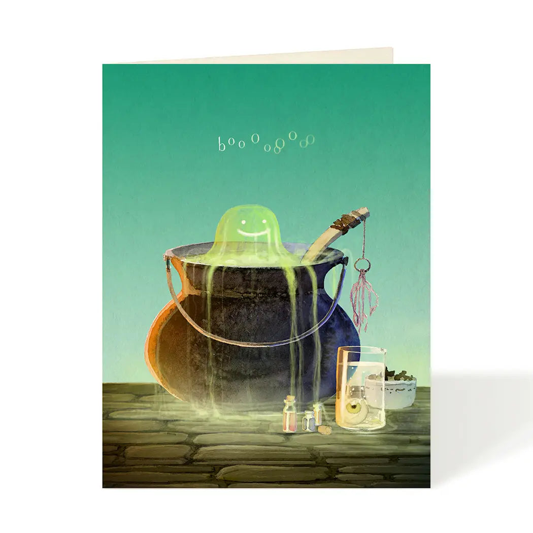 BUBBLE TROUBLE - Halloween Greeting Card, The Olde Curiosity Shoppe