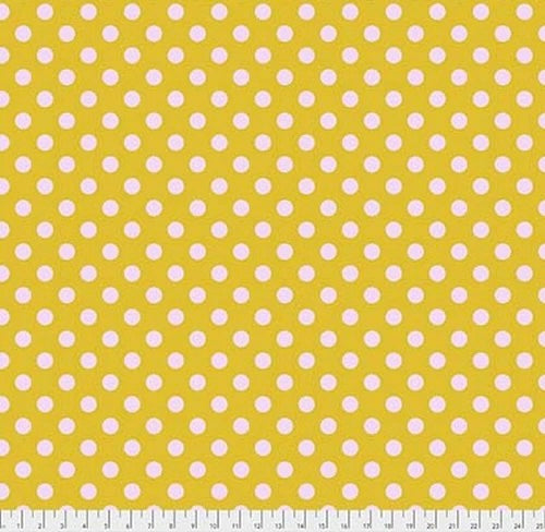 POM POMS MARIGOLD - True Colors by Tula Pink, 100% Cotton, Toad Hollow Fabrics