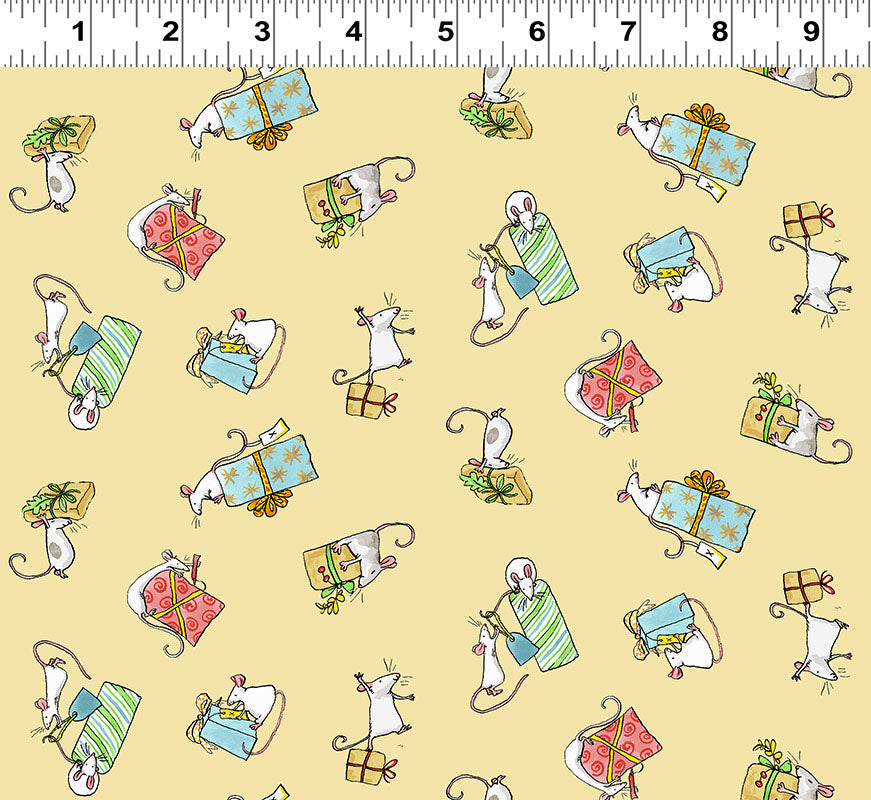 PRESENTS in Butter from the Just What I Wanted Fabric Line, Toad Hollow Fabrics