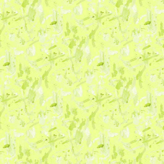 PAINT SPLATTER SUPPLIES Light Lime - ART CLUB by Anita Jarem, 100% Cotton, Toad Hollow Fabrics