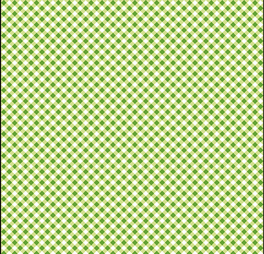 LEAP FROG - Diagonal Gingham Olive - by Anita Jarem, 100% Cotton, Toad Hollow Fabrics