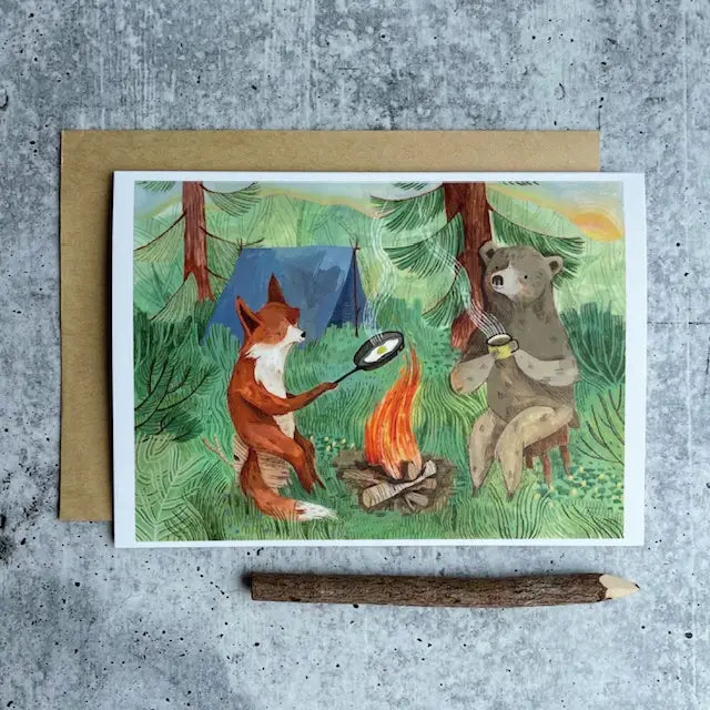 BONFIRE MORNINGS CARD from Little Pine Artistry, The Olde Curiosity Shoppe