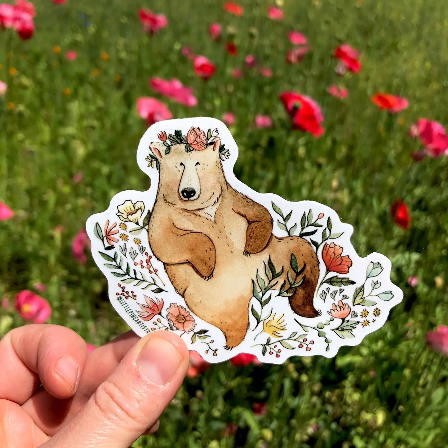BLOSSOM BEAR vinyl sticker from Little Pine Artistry