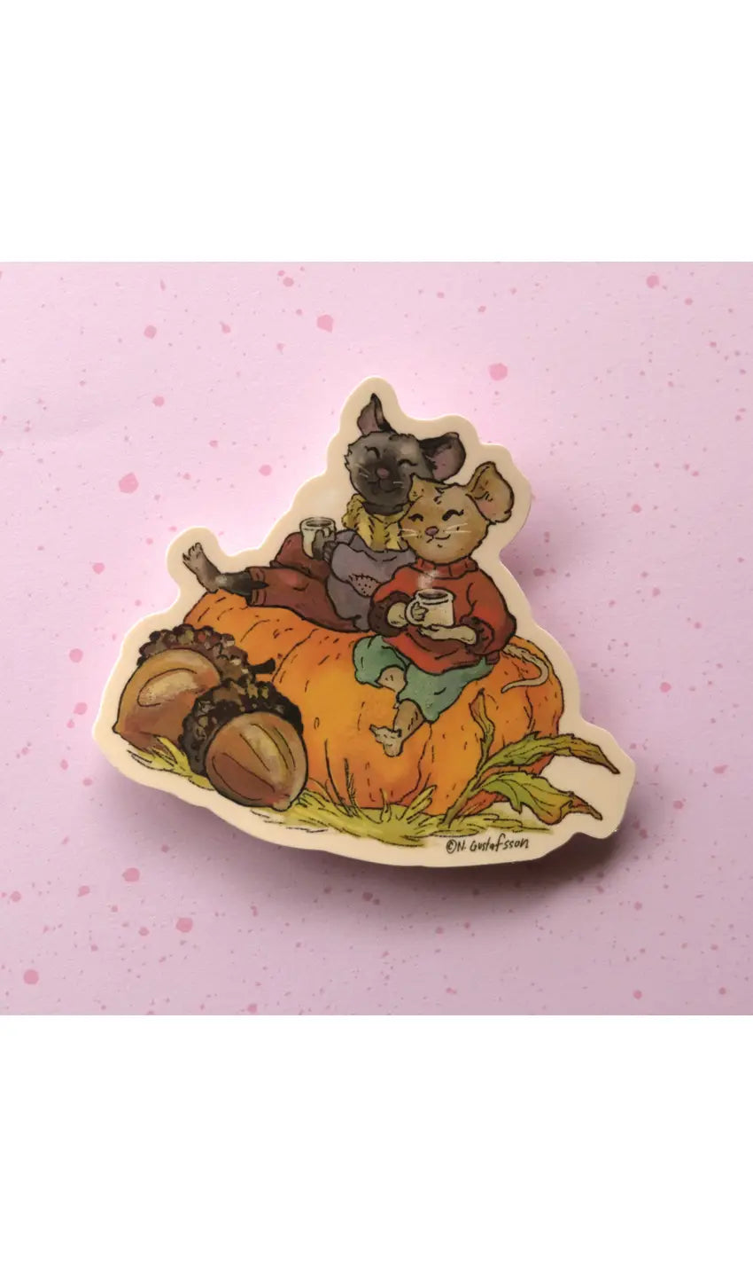 COZY FALL MICE vinyl sticker from Nimasprout