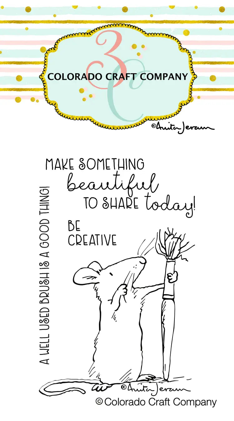 ANITA JERAM BE CREATIVE mini rubber stamp set, Colorado Craft Company, The Olde Curiosity Shoppe