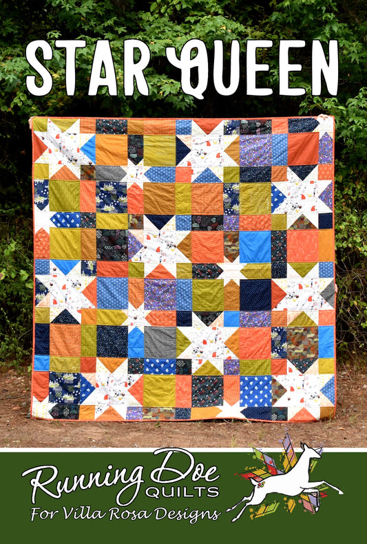 STAR QUEEN QUILT PATTERN from Villa Rosa Designs, Toad Hollow Fabrics