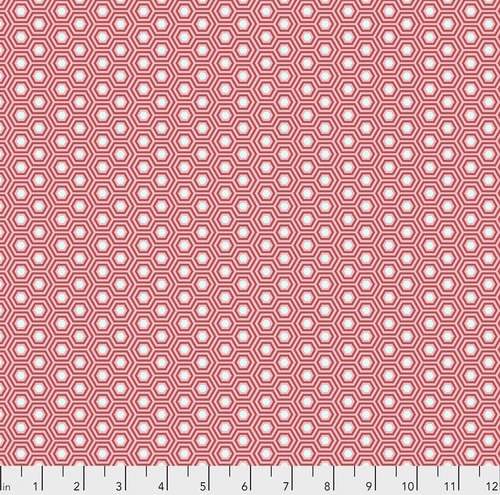 HEXY - FLAMINGO - True Colors by Tula Pink, 100% Cotton, Toad Hollow Fabrics