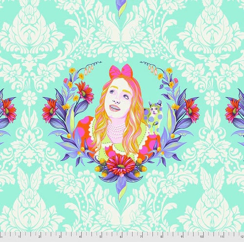 ALICE - DAYDREAM - Curiouser and Curiouser by Tula Pink, Alice in Wonderland, 100% Cotton, Toad Hollow Fabrics