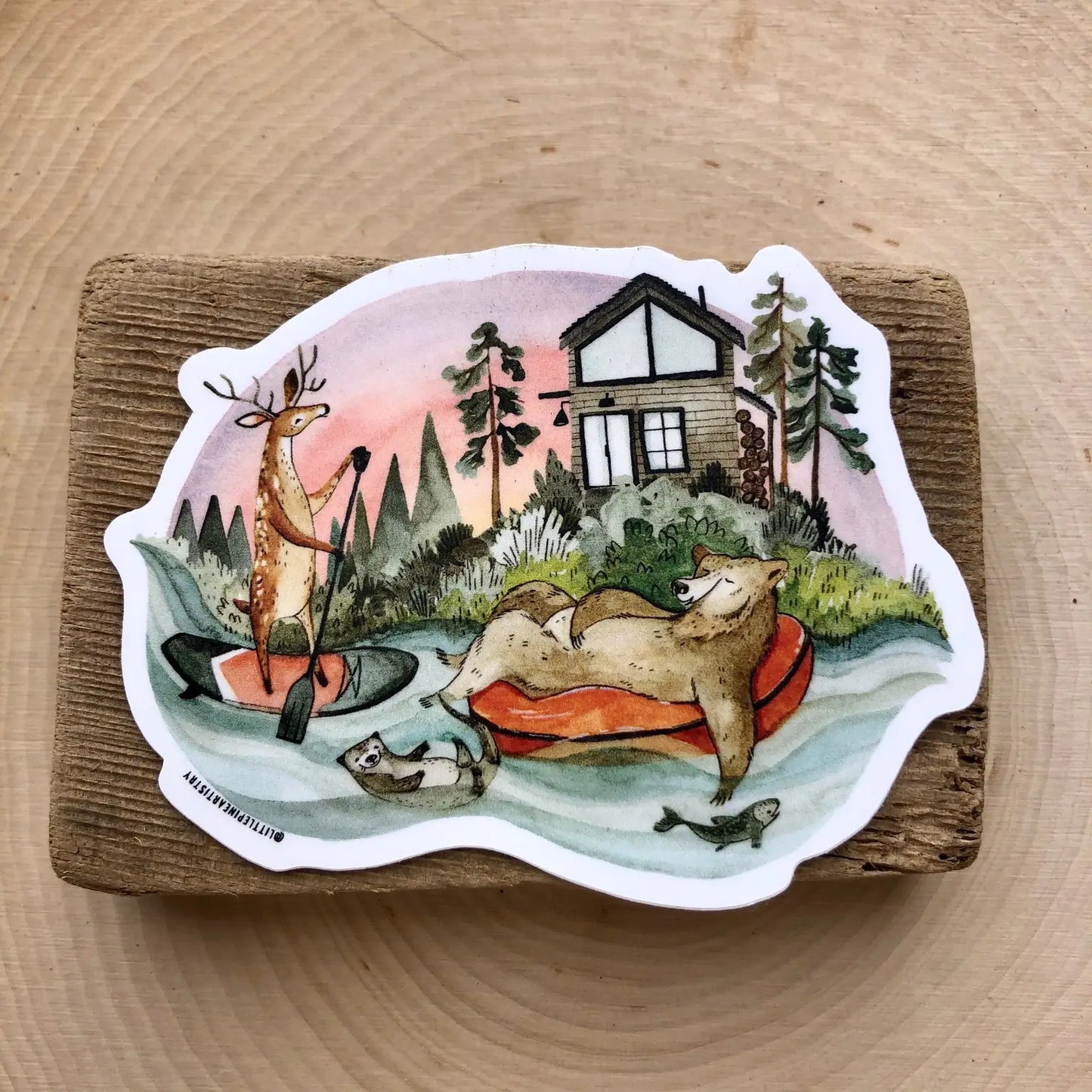 RIVER FLOAT vinyl sticker from Little Pine Artistry