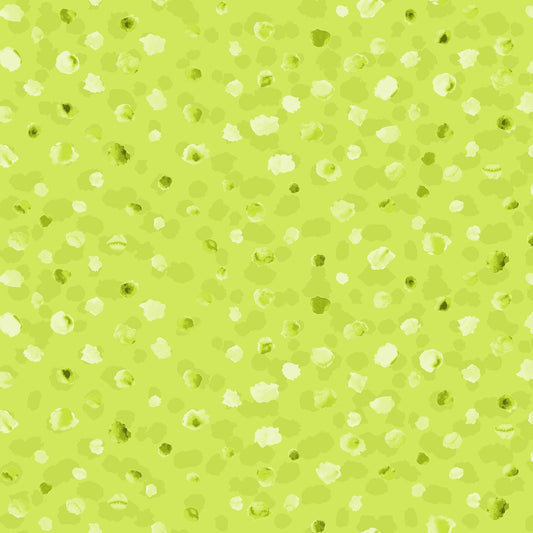 DOTS Dark Lime - ART CLUB by Anita Jarem, 100% Cotton, Toad Hollow Fabrics