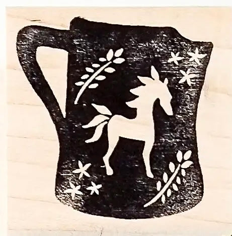 HORSE PITCHER rubber stamp, Peppercorn Paper, The Olde Curiosity Shoppe
